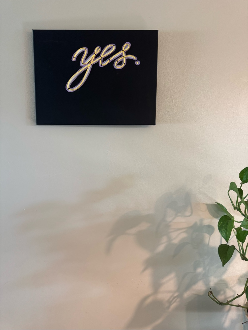 Yes! Black Canvas Neon Wall Art